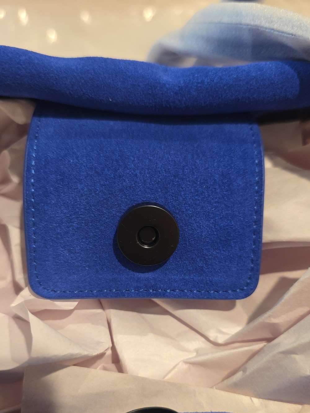 Kurt Geiger Blue Quilted Leather Suede Tote Bag Double Handle Shoulder Bag Soft - Picture 13 of 14
